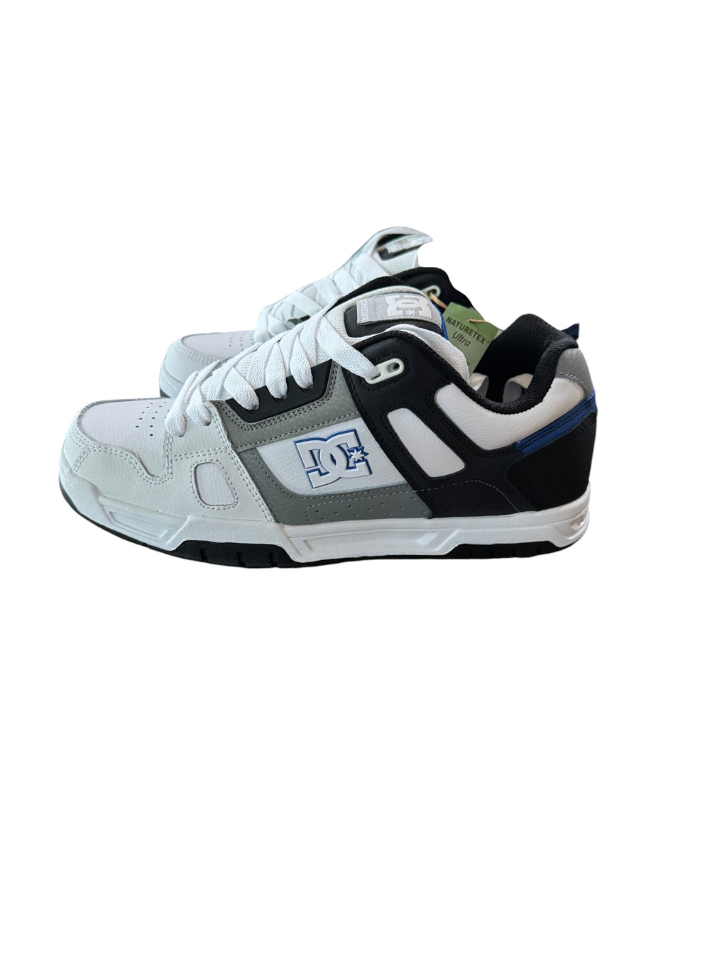 DC Stag Skate Shoes White Grey Blue Men's Size 9
