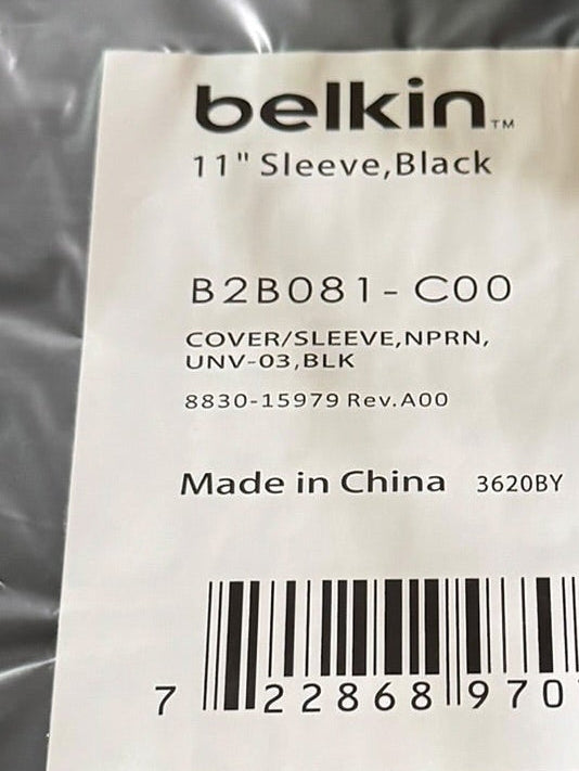 Belkin 11" Laptop Sleeve Black Protective Carrying Case B2B081-C00