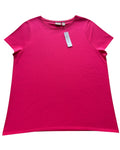 Chico's Pima Crewneck Tee Women's Size 2 L Wild Tuberose Short Sleeve NWT