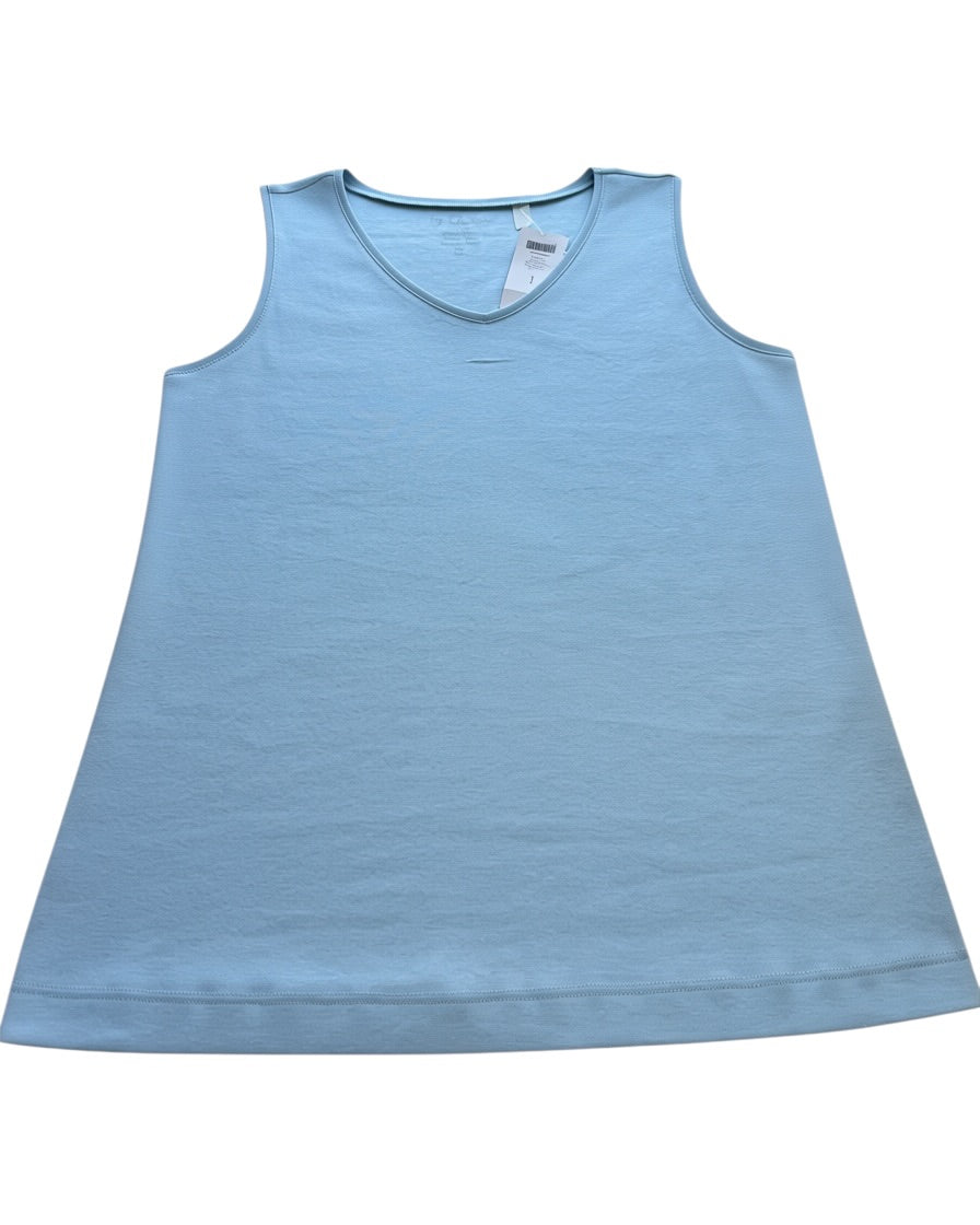 Chico's Raychel Tank Women's Size 1 M Blue Powder V-Neck Basic Knit NWT