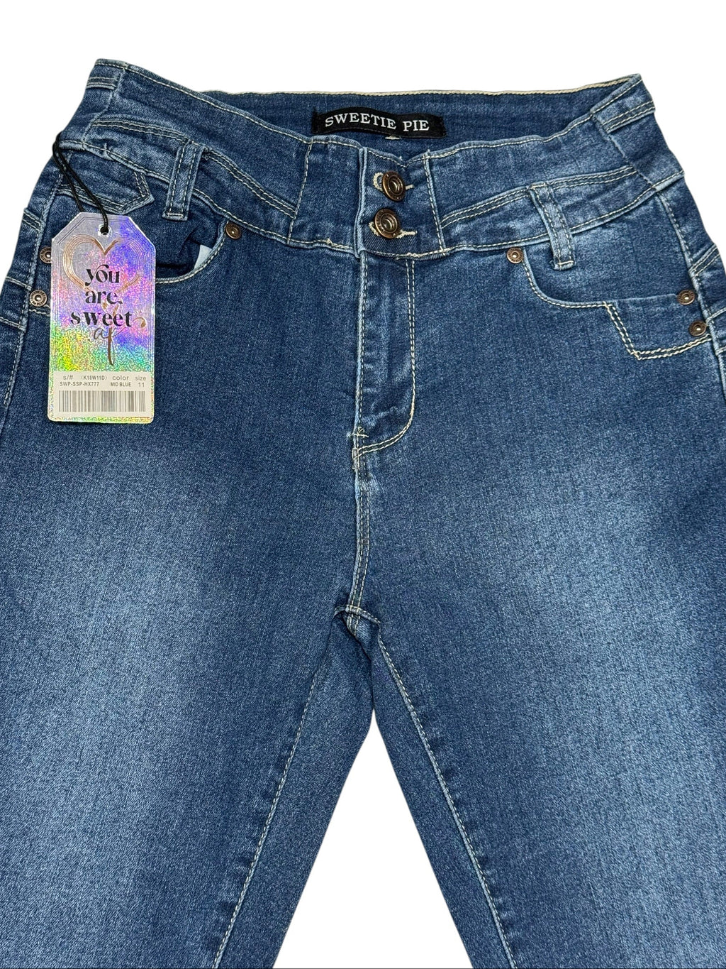 Sweetie Pie Women's Junior Size 11 Mid Blue Skinny Stretch Jeans NWT