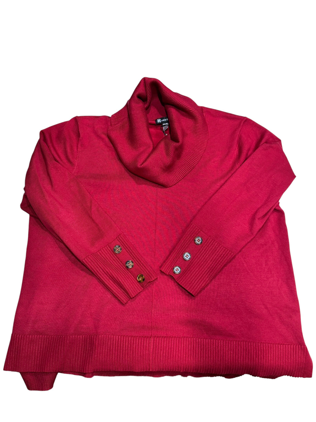 Cable & Gauge Women's 2X Scooter Red Cowl Neck Tunic Sweater NWT