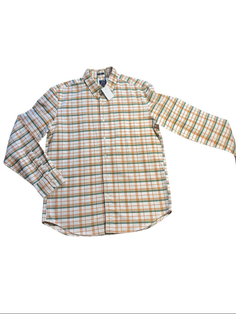 J.Crew Men’s Flex Oxford Slim-Fit Plaid Button-Down Shirt Large NWT