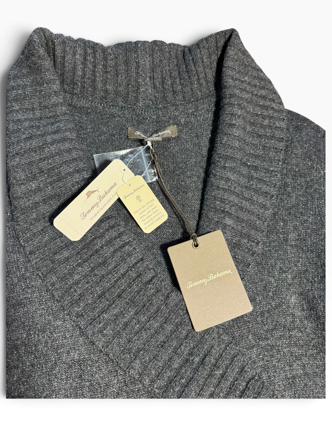Tommy Bahama Women’s Gray Long-Sleeve Sweater Dress - NWT - Medium (8/10) / Gray