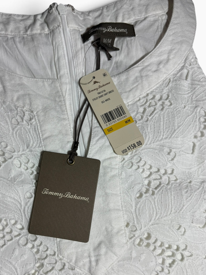 Tommy Bahama Women’s White Eyelet Short Shift Dress Medium - NWT