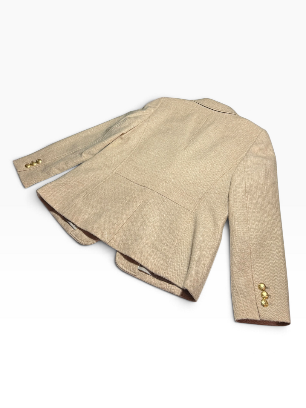Talbots Tan Herringbone Wool-Blend Blazer Size 10 - NWT - 10 / Tan