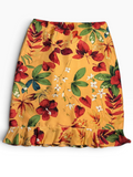 The Works Saks Fifth Avenue Melon Floral Silk Ruffle-Hem Skirt Size 10 - NWT