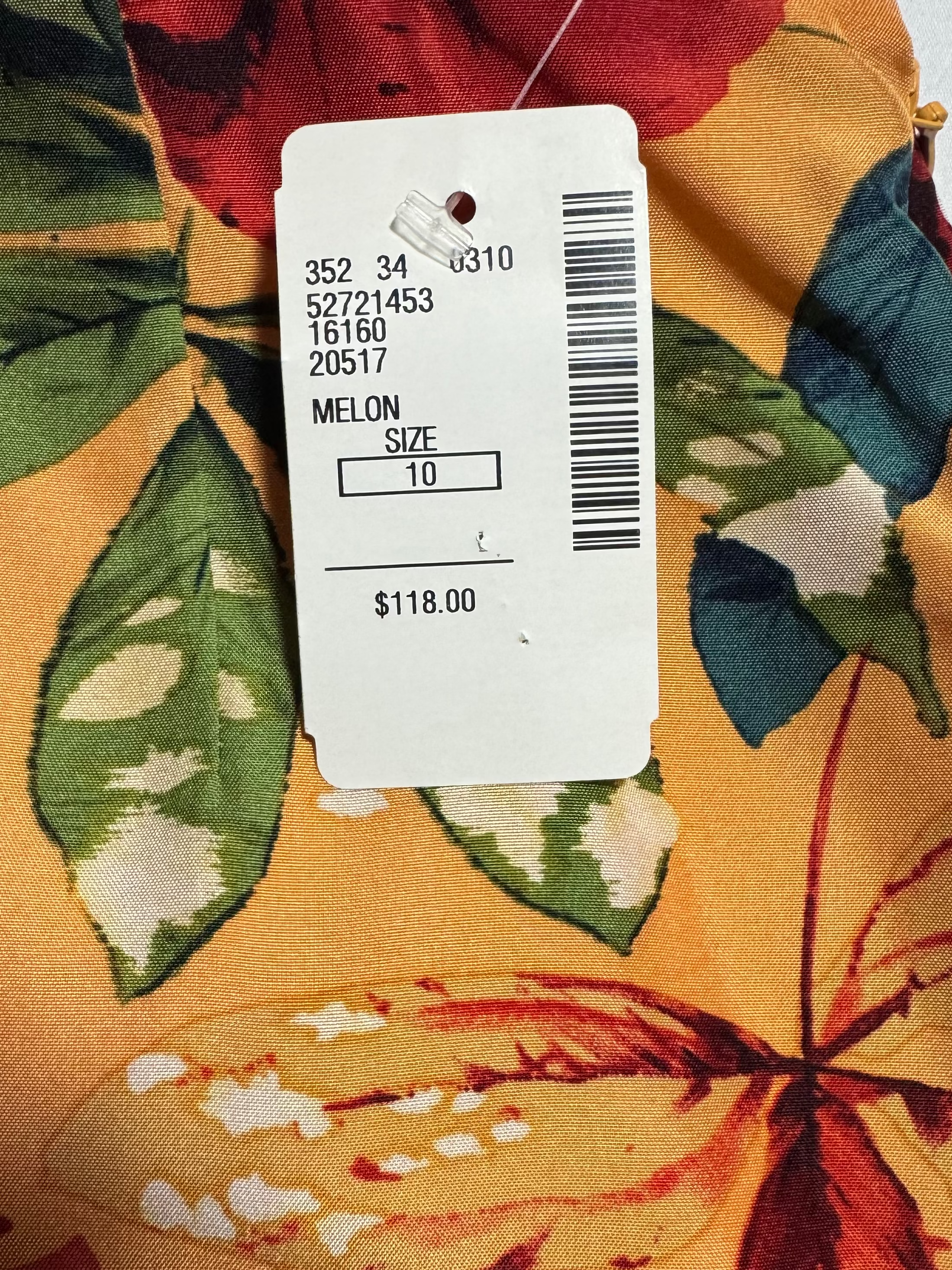 The Works Saks Fifth Avenue Melon Floral Silk Ruffle-Hem Skirt Size 10 - NWT