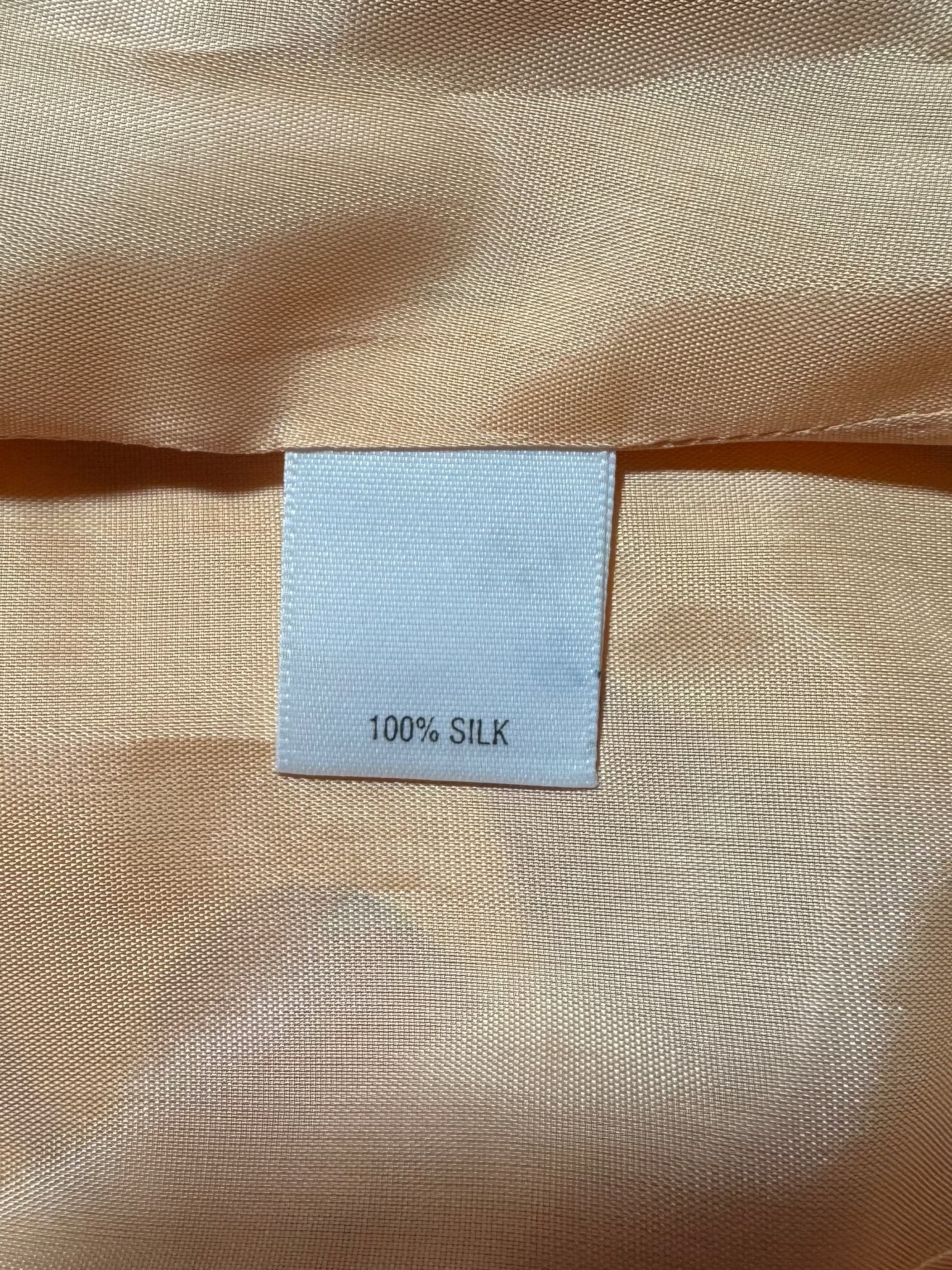 The Works Saks Fifth Avenue Melon Floral Silk Ruffle-Hem Skirt Size 10 - NWT