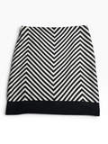 KORS Michael Kors Black White Chevron Silk Skirt Size 12 - NWT - 12 / Black & White