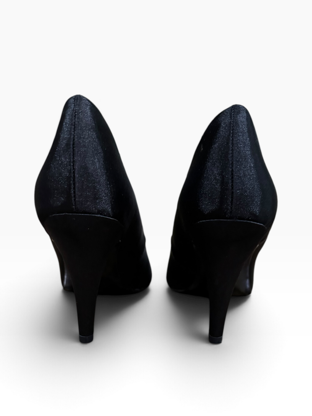 Mootsies Tootsies Women’s Size 10 Black Satin Jeweled Peep-Toe Pumps 3.75-Inch Heels - New