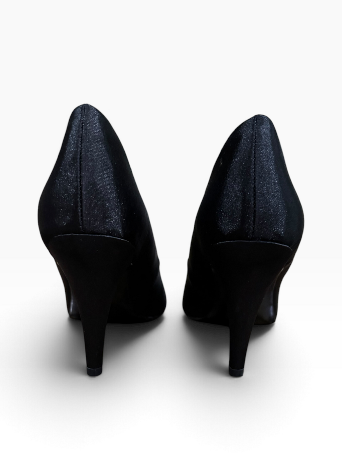 Mootsies Tootsies Women’s Size 10 Black Satin Jeweled Peep-Toe Pumps 3.75-Inch Heels - New