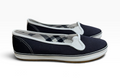 St. John’s Bay Women’s 7.5M Navy Canvas Plaid-Lined Slip-On Shoes - New