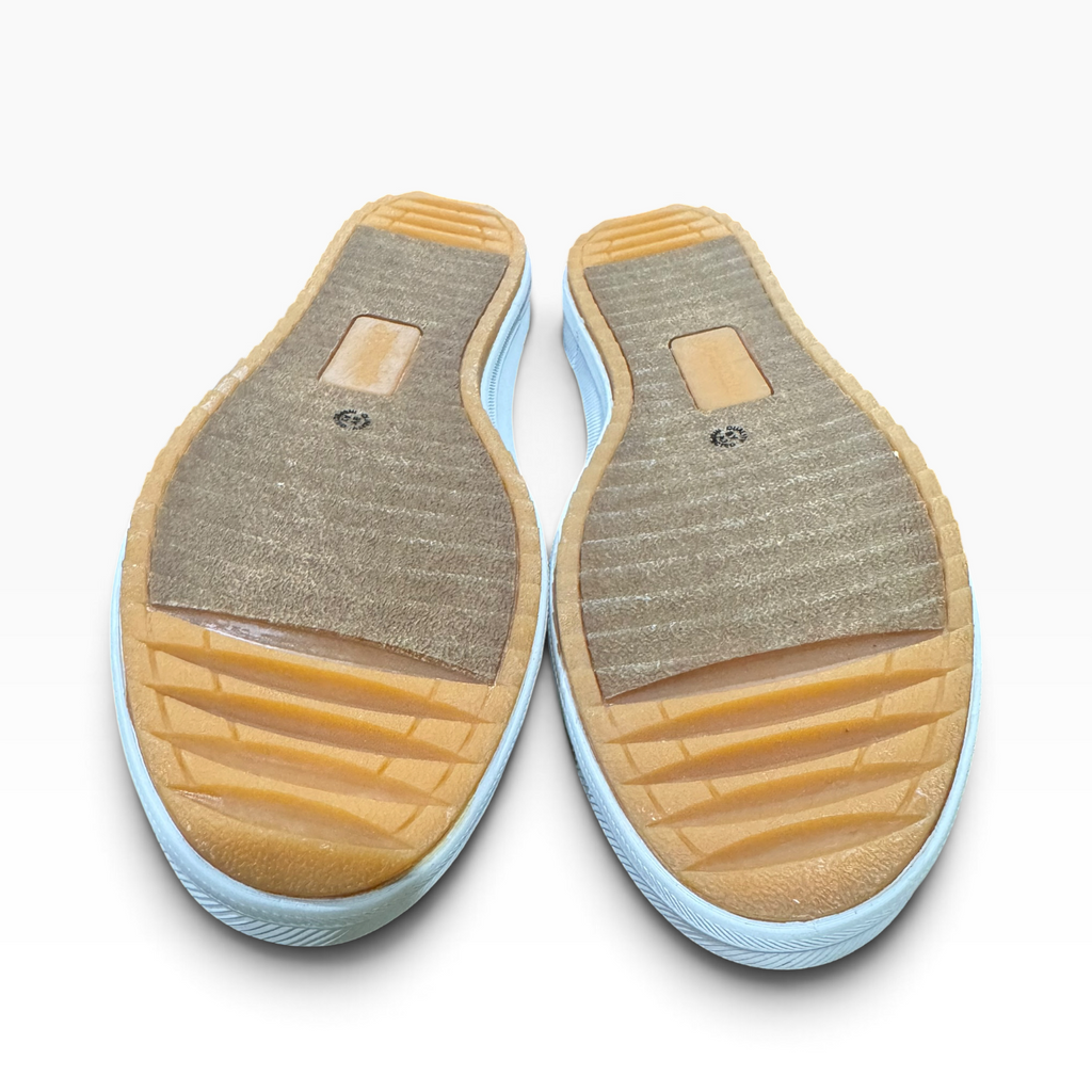 St. John’s Bay Women’s 7.5M Navy Canvas Plaid-Lined Slip-On Shoes - New