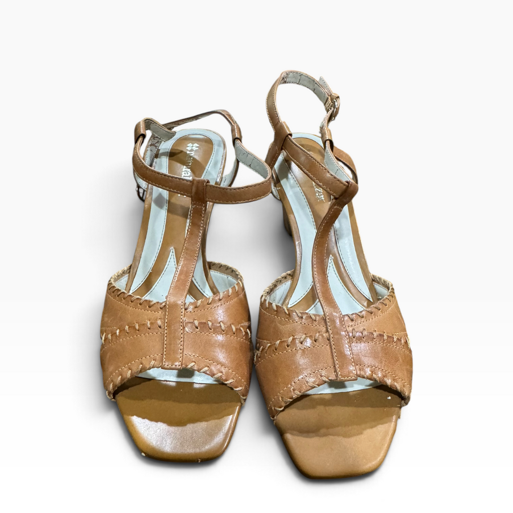 Naturalizer Switched Camelot Women’s 7.5M T-Strap Wedge Sandals - New with Flaw