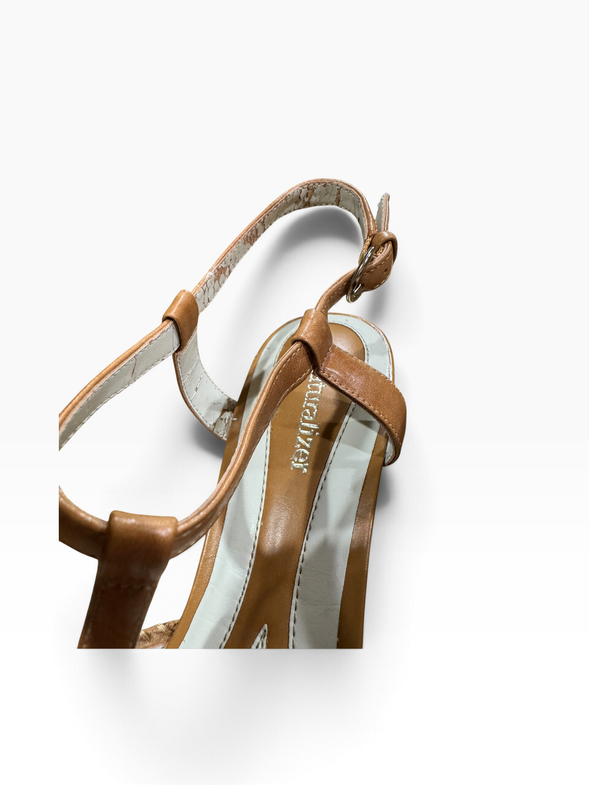 Naturalizer Switched Camelot Women’s 7.5M T-Strap Wedge Sandals - New with Flaw