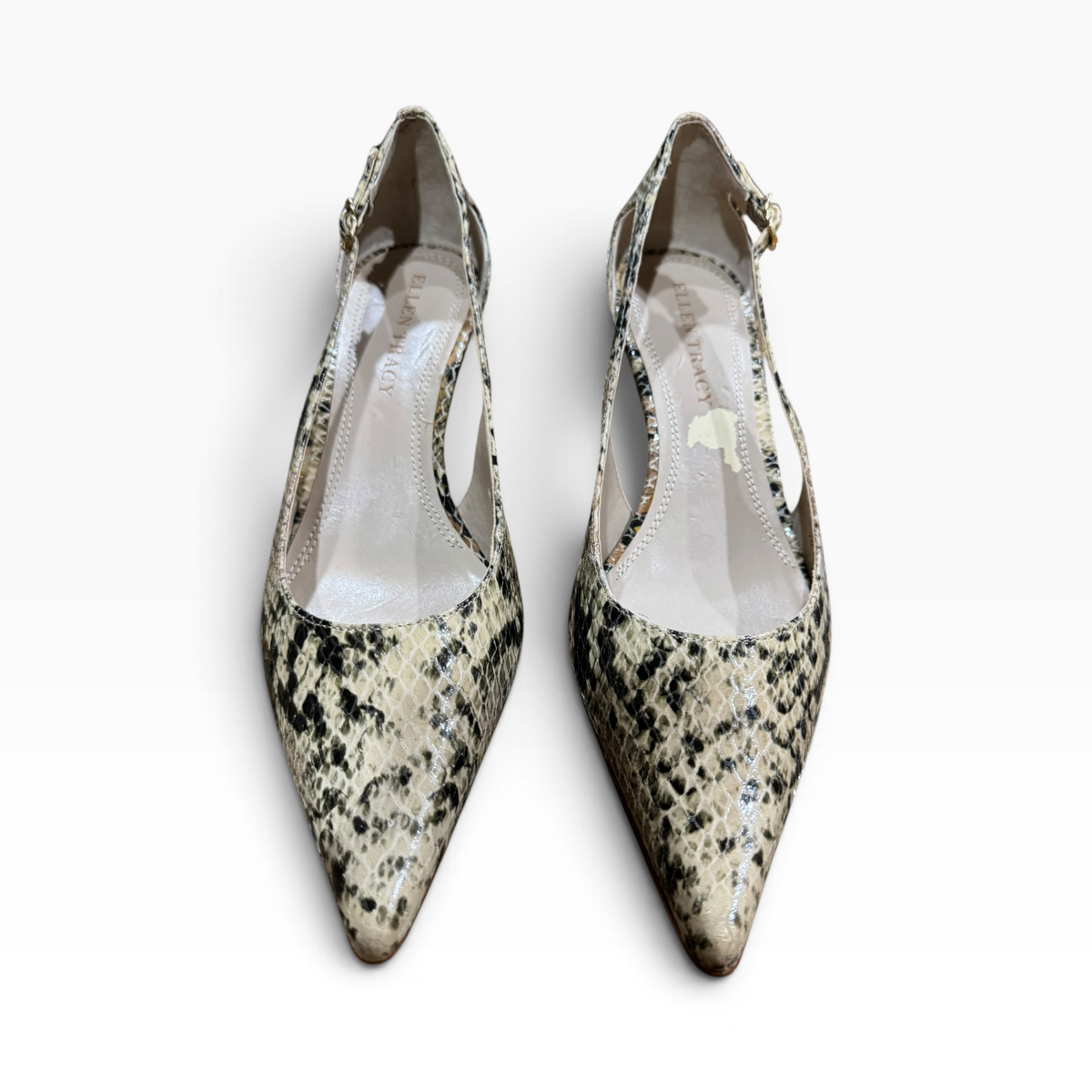 Ellen Tracy Echo Women’s 7M Snakeskin Leather Pumps - New with Flaw