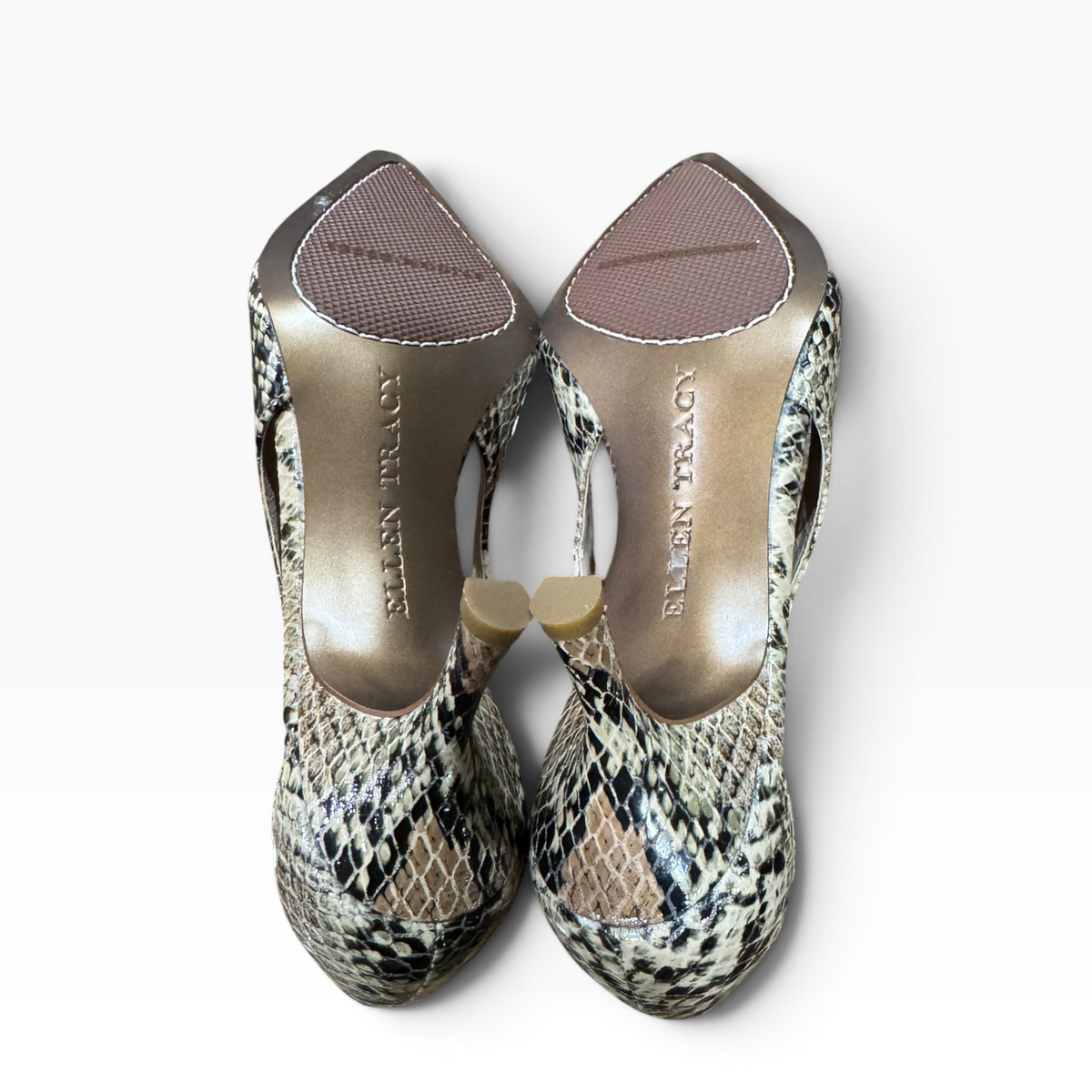 Ellen Tracy Echo Women’s 7M Snakeskin Leather Pumps - New with Flaw