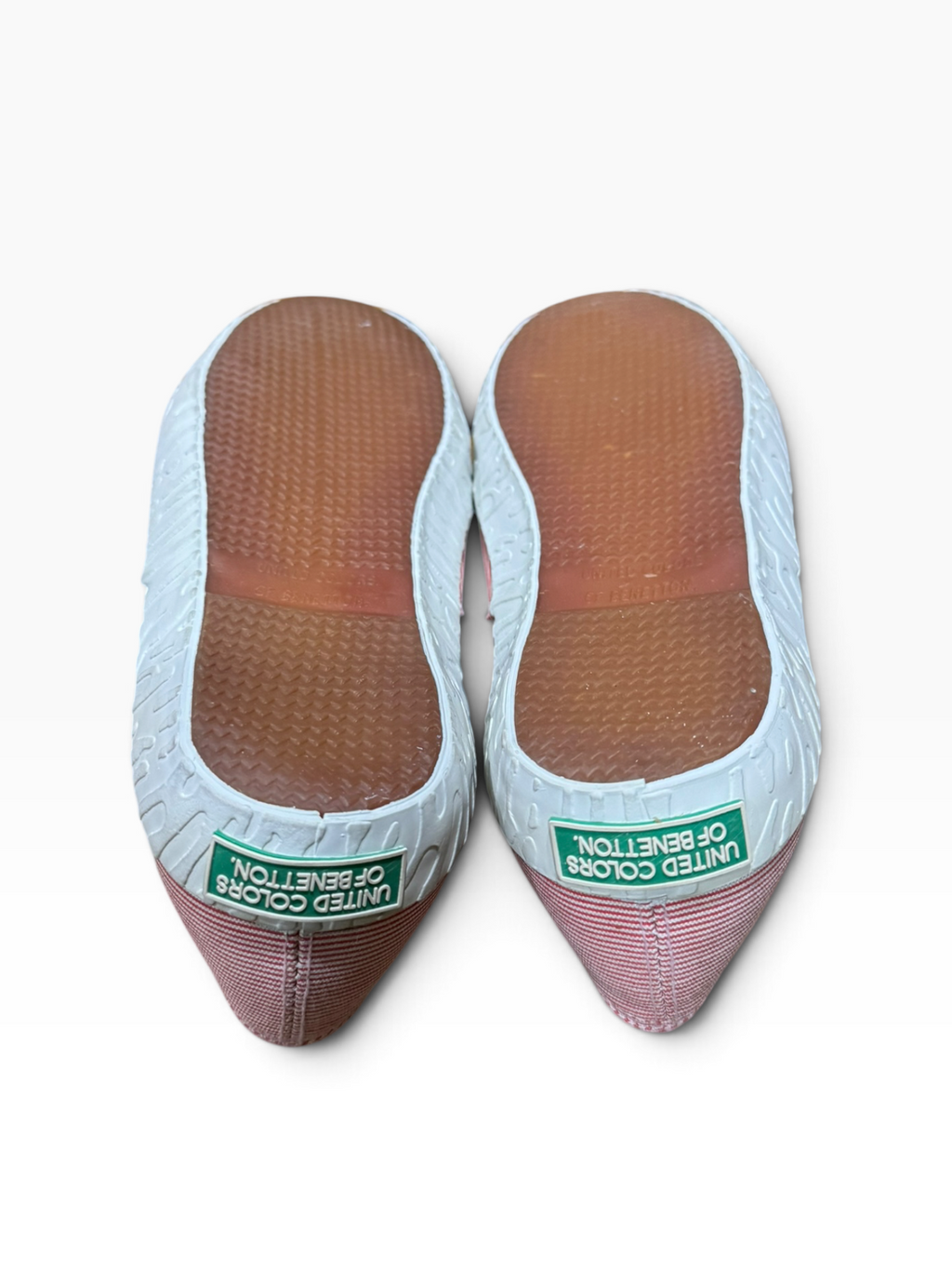 United Colors of Benetton Women’s EU38 US7 Red White Striped Canvas Sneakers - New with Flaw