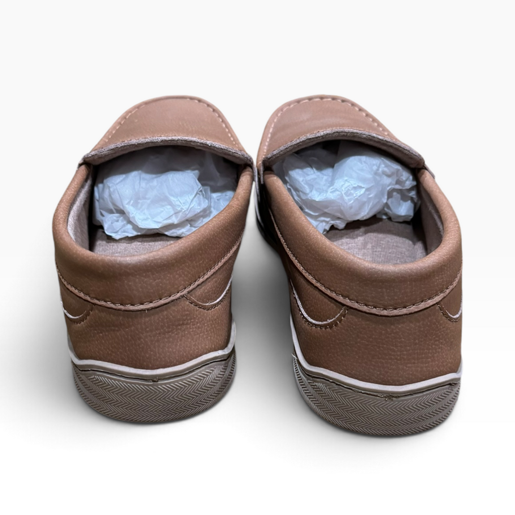 MySlippers Men’s 11M Brown Taupe Moc-Toe Loafer House Shoes - New