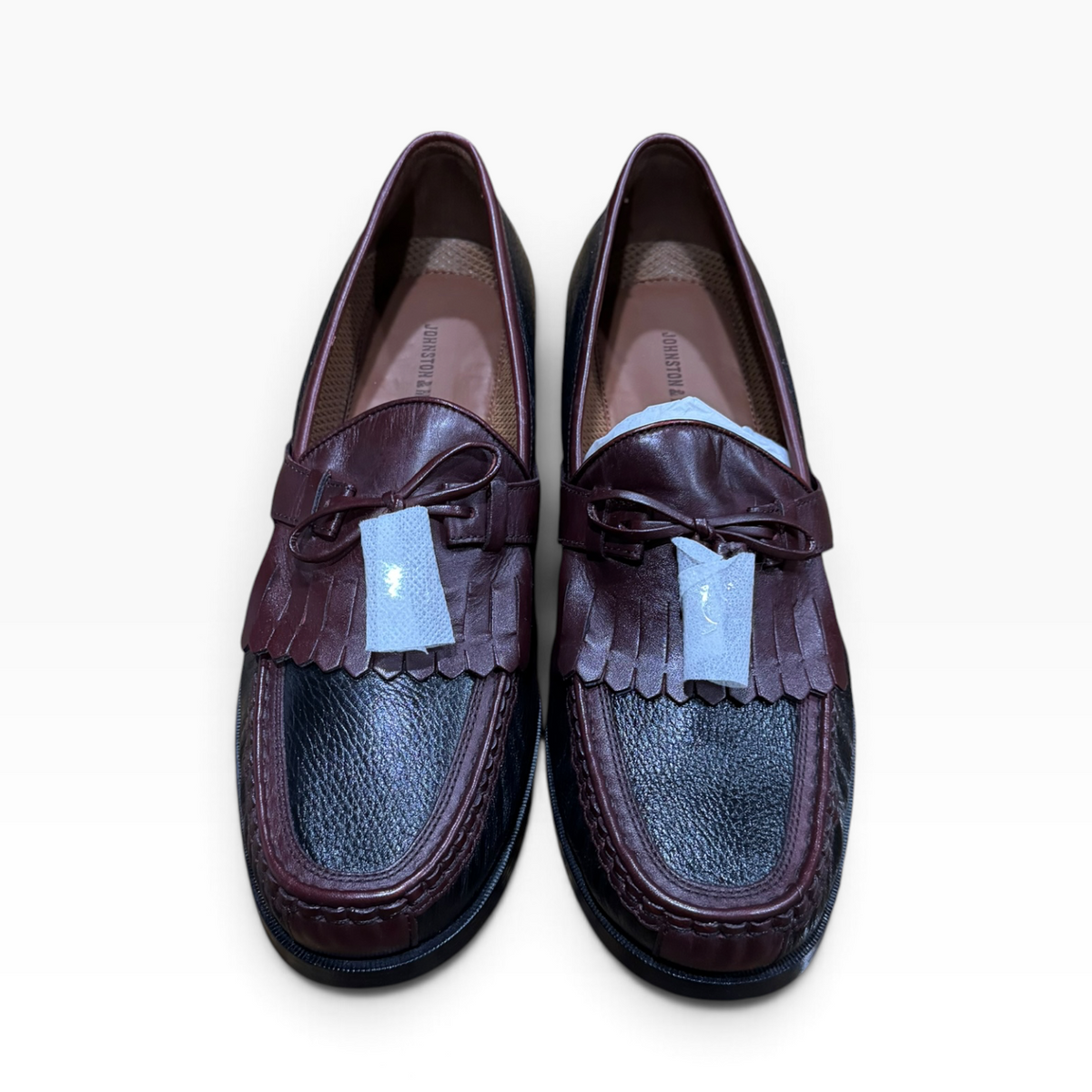 Johnston & Murphy Aragon II Men’s 13M Black Mahogany Kiltie Tassel Loafers New