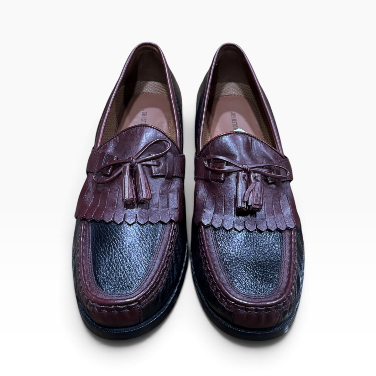 Johnston & Murphy Aragon II Men’s 13M Black Mahogany Kiltie Tassel Loafers New