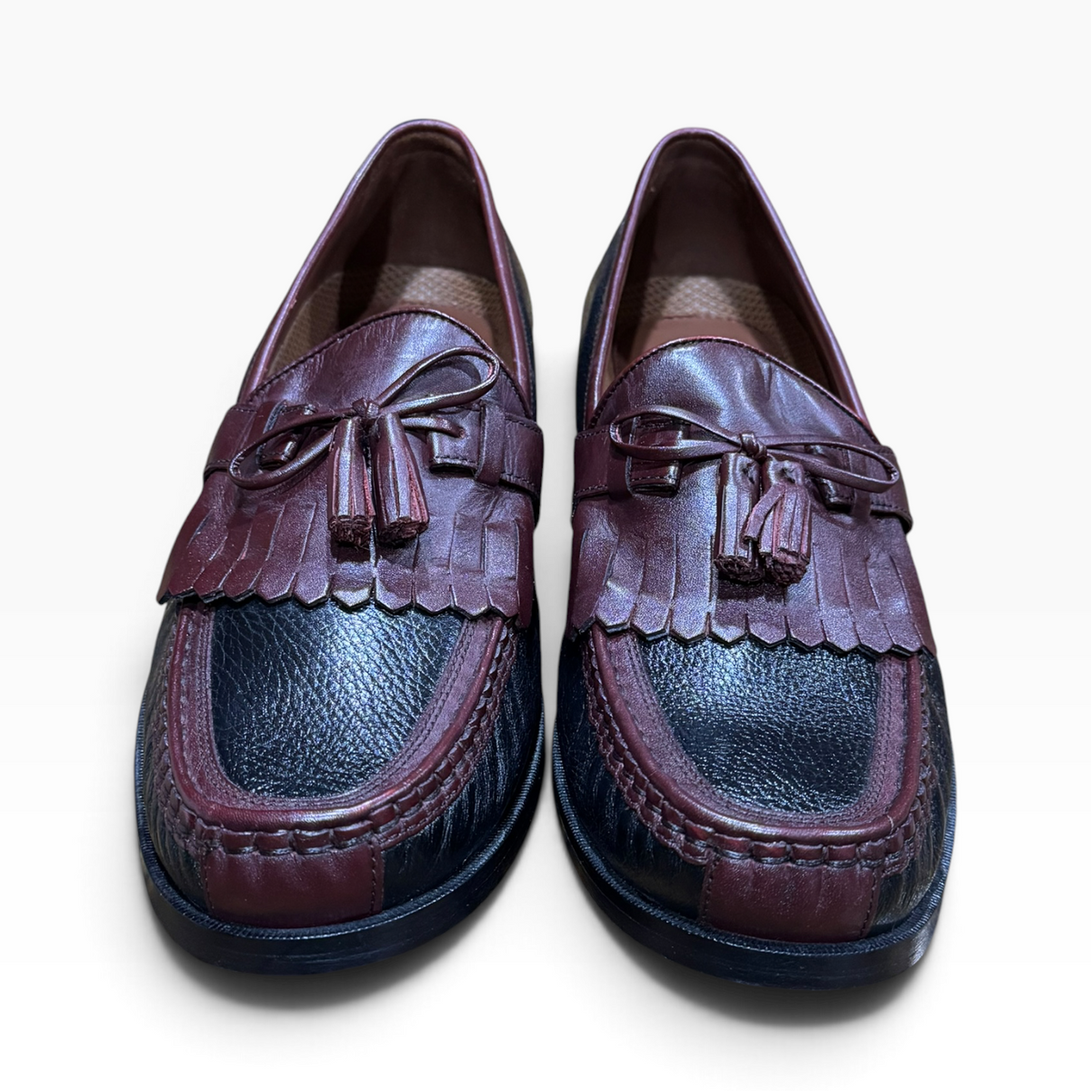 Johnston & Murphy Aragon II Men’s 13M Black Mahogany Kiltie Tassel Loafers New