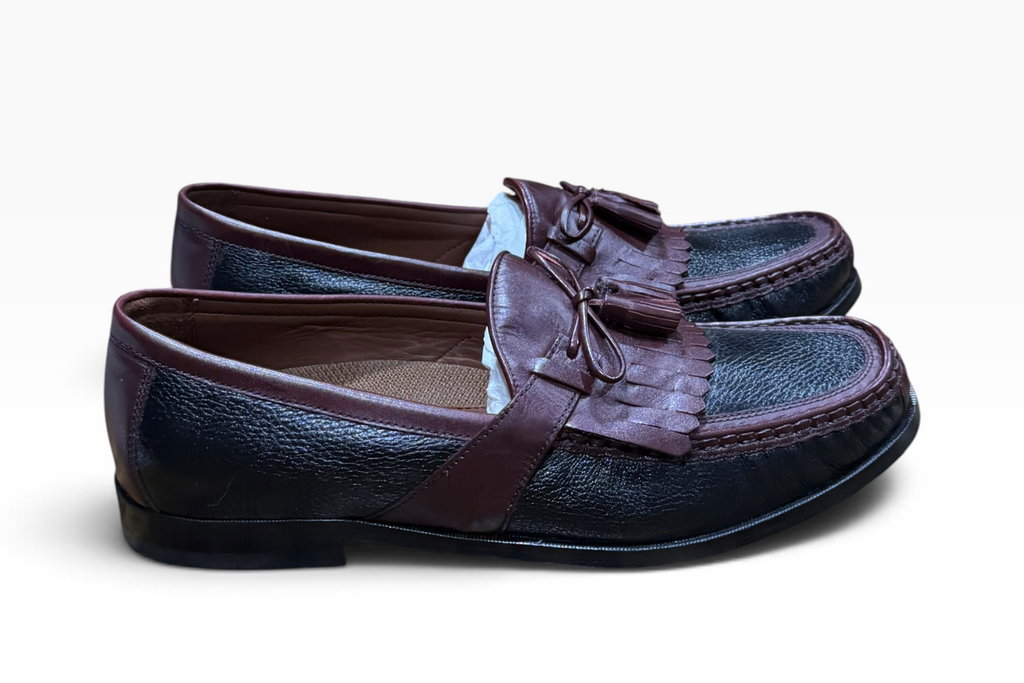 Johnston & Murphy Aragon II Men’s 13M Black Mahogany Kiltie Tassel Loafers New