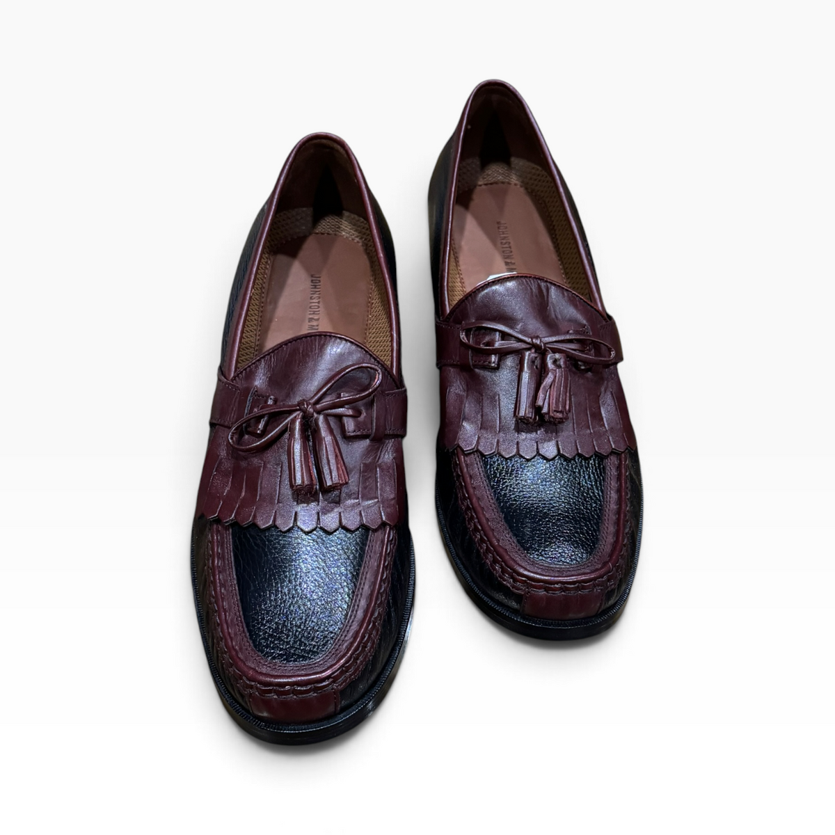 Johnston & Murphy Aragon II Men’s 13M Black Mahogany Kiltie Tassel Loafers New