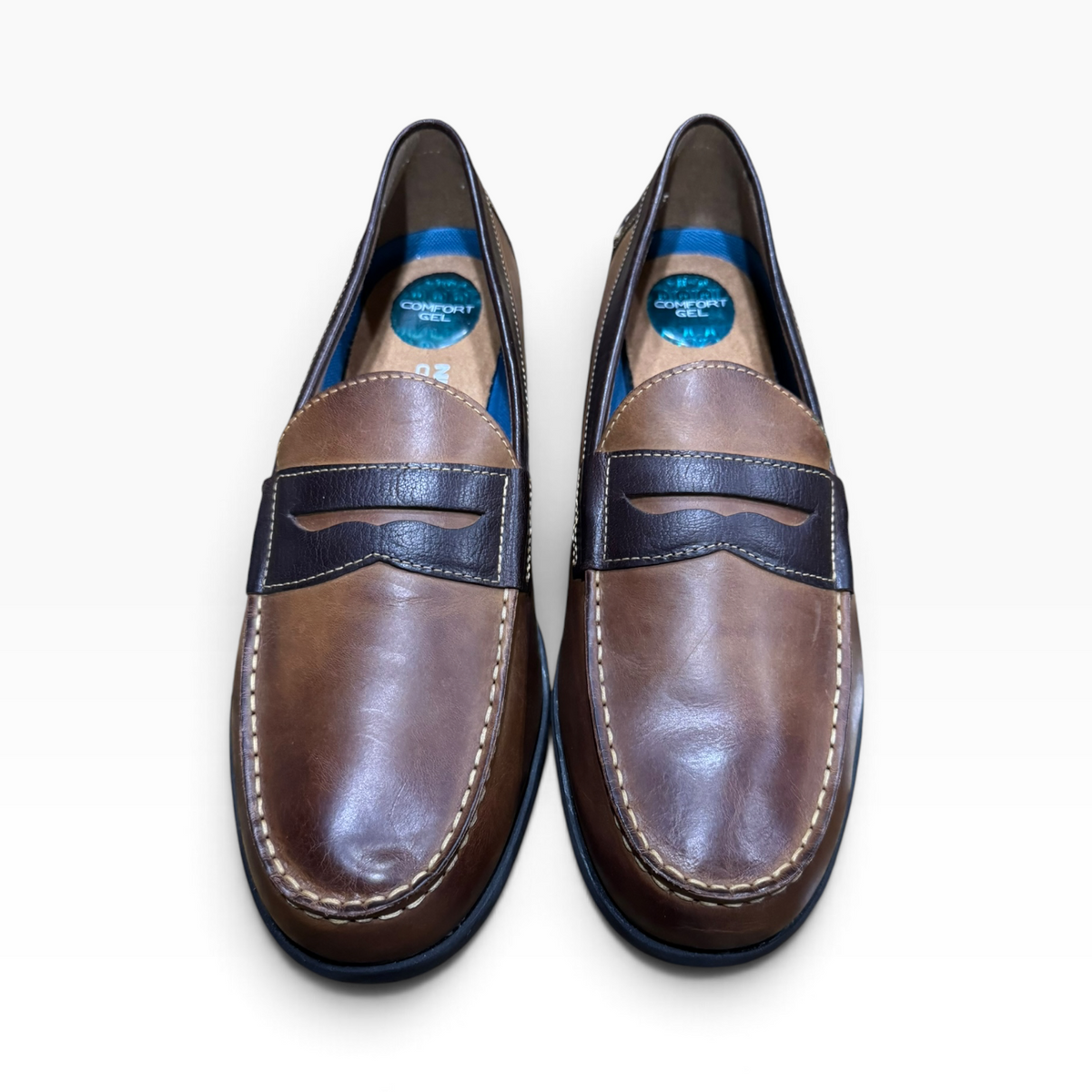 Nunn Bush Drexel Men’s 13M Cognac Dark Brown Leather Dress Shoes - New
