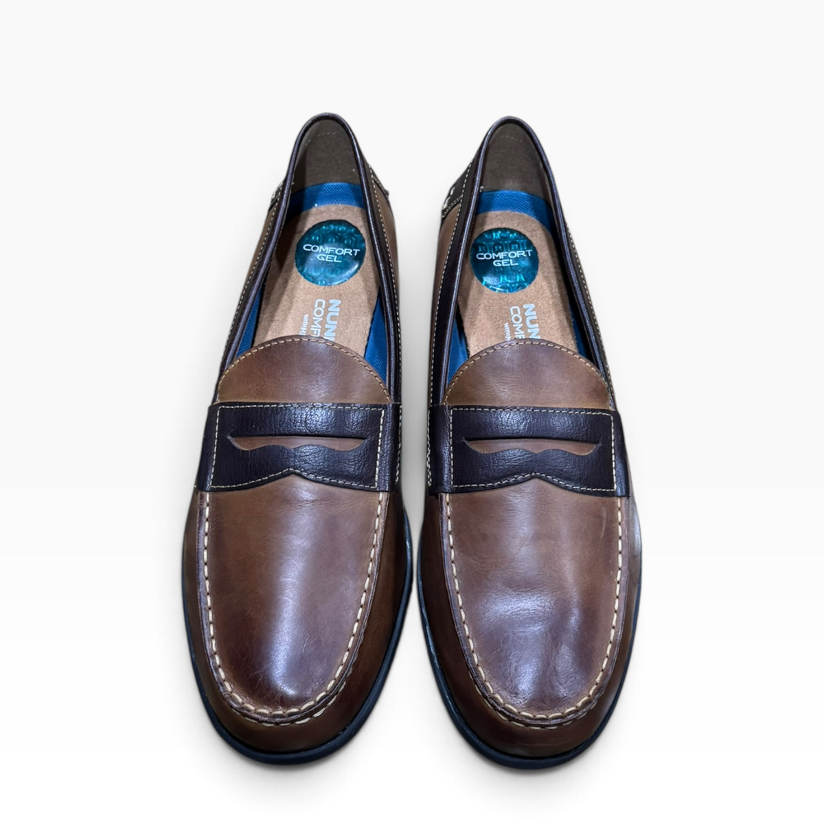 Nunn Bush Drexel Men’s 13M Cognac Dark Brown Leather Dress Shoes - New