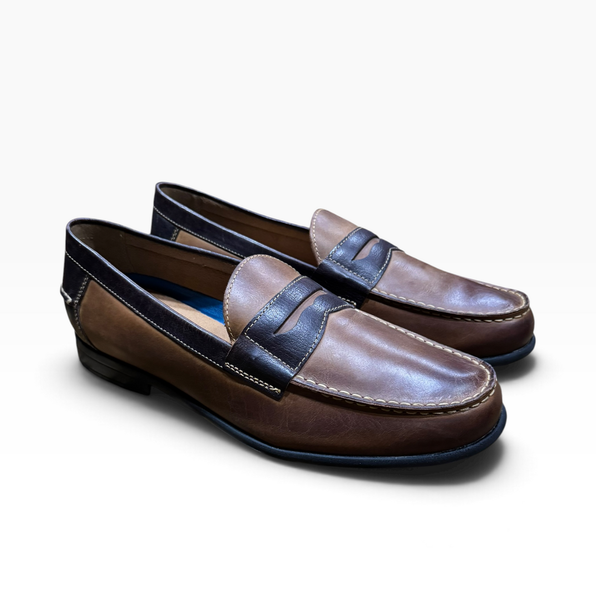 Nunn Bush Drexel Men’s 13M Cognac Dark Brown Leather Dress Shoes - New