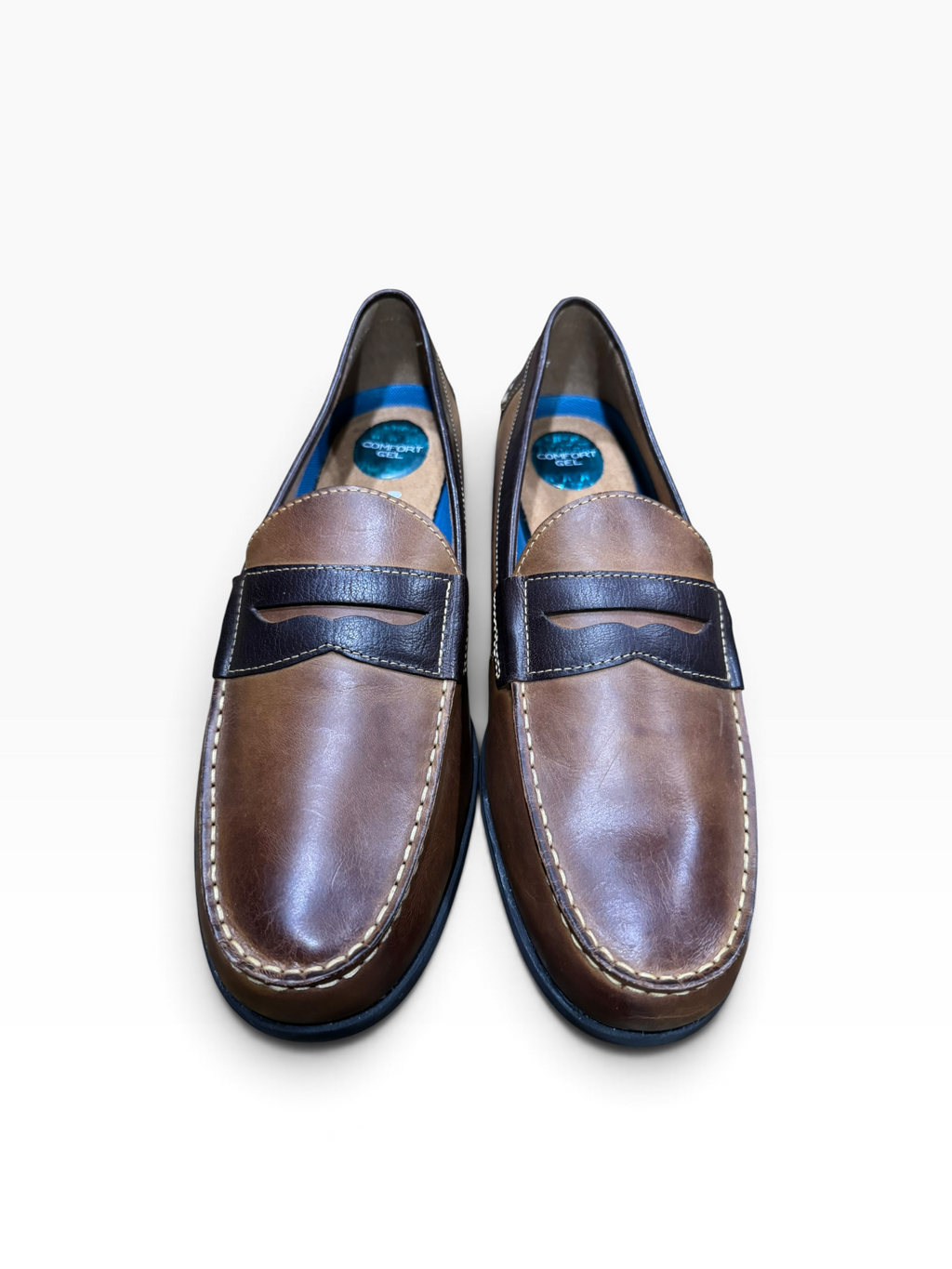 Nunn Bush Drexel Men’s 13M Cognac Dark Brown Leather Dress Shoes - New
