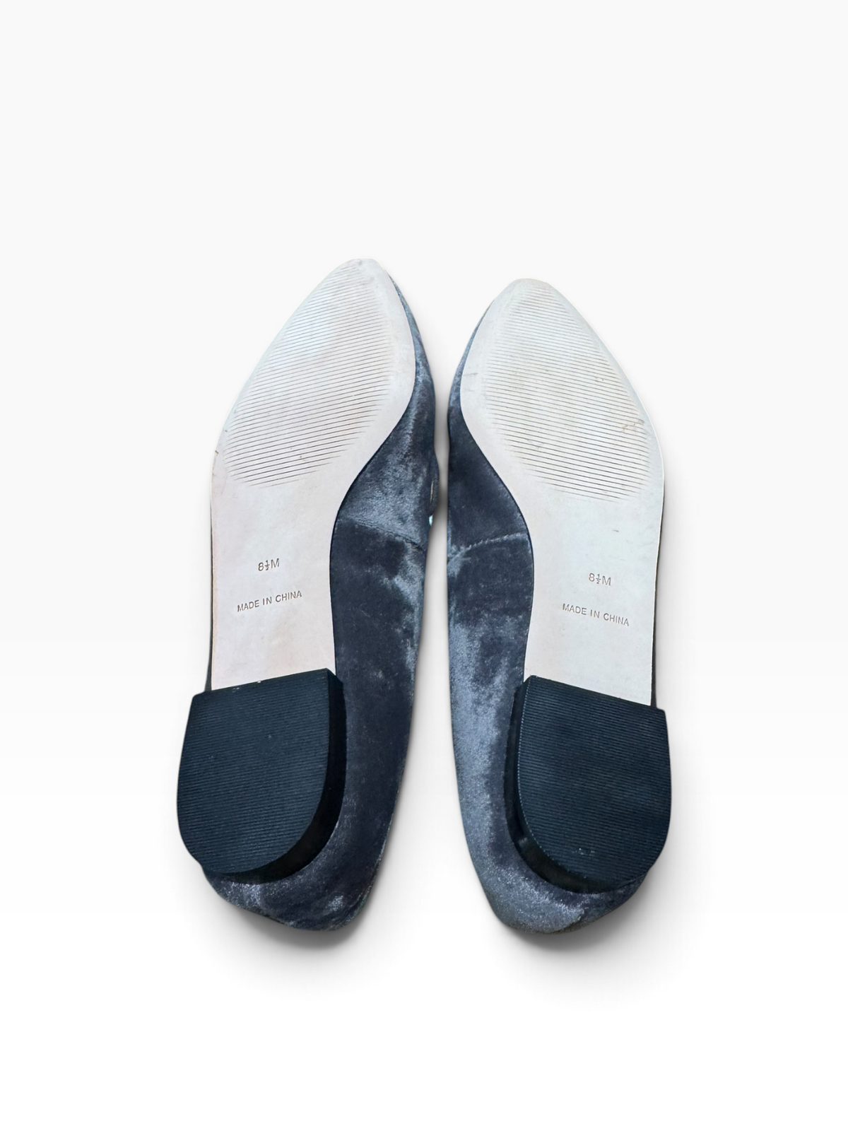 Talbots Edison Stone Gray Velvet Jeweled Flats Women’s 8.5M - Pre-owned like new/excellent condition