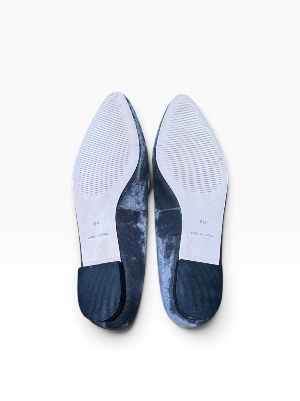 Talbots Edison Stone Gray Velvet Jeweled Flats Women’s 8.5M - Pre-owned like new/excellent condition