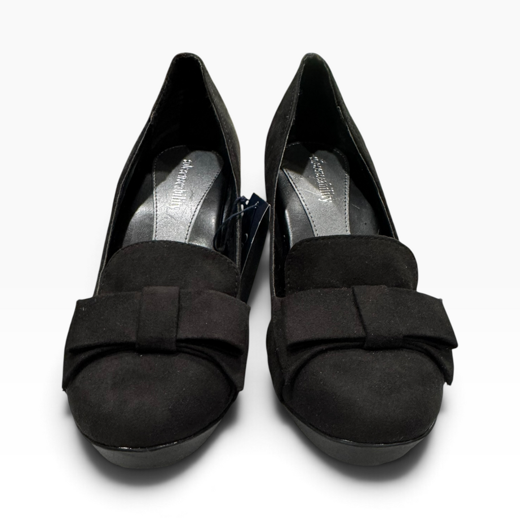Croft & Barrow Sole Senseability Women’s 7M Black Bow Platform Pumps - New with Flaw