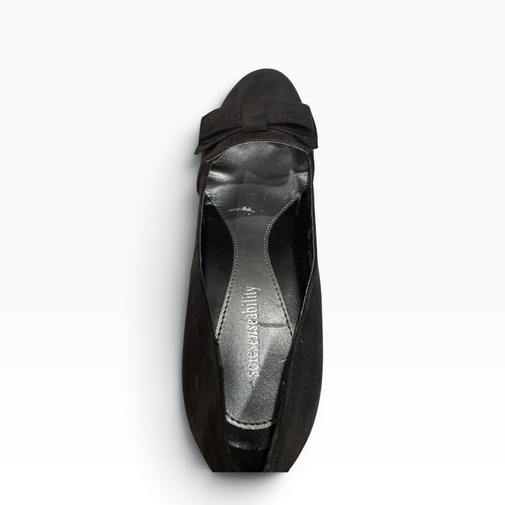Croft & Barrow Sole Senseability Women’s 7M Black Bow Platform Pumps - New with Flaw