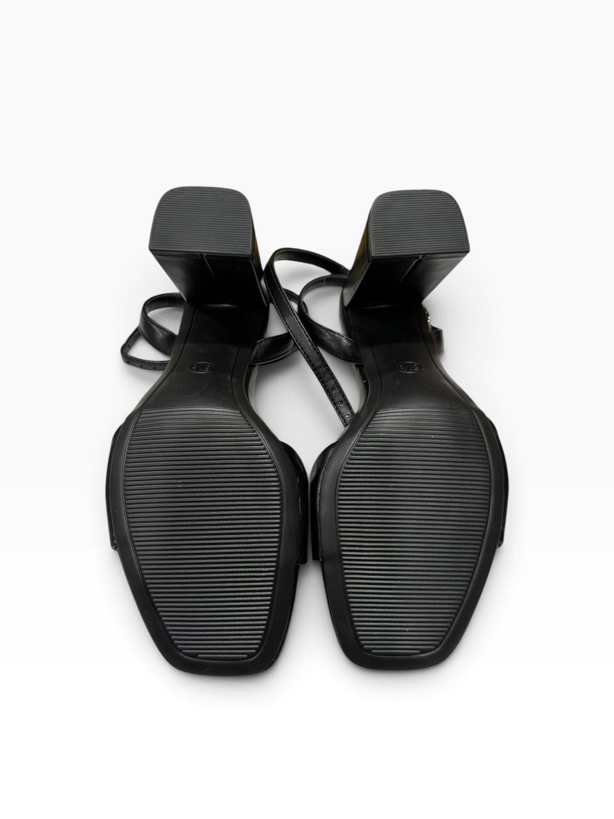A New Day Haley Women’s 8.5 Black Ankle-Strap Block-Heel Sandals AEB42 - Pre-owned