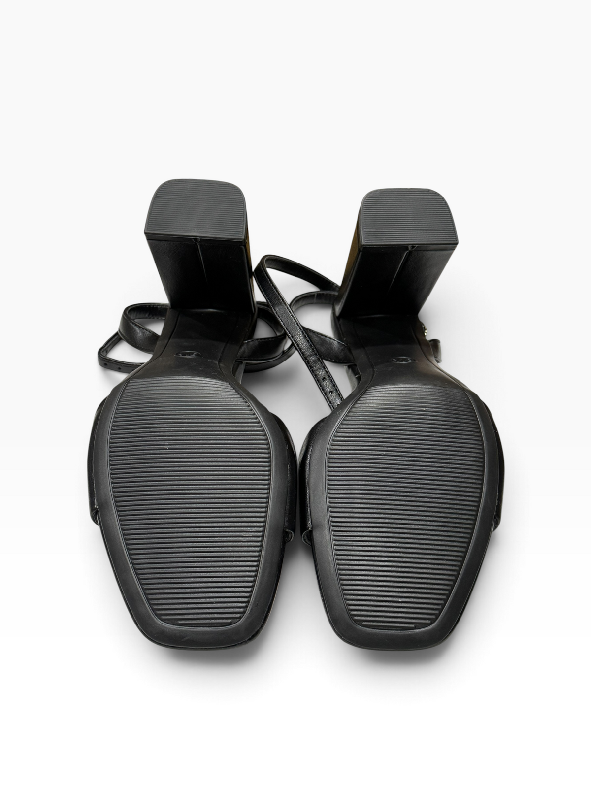 A New Day Haley Women’s 8.5 Black Ankle-Strap Block-Heel Sandals AEB42 - Pre-owned