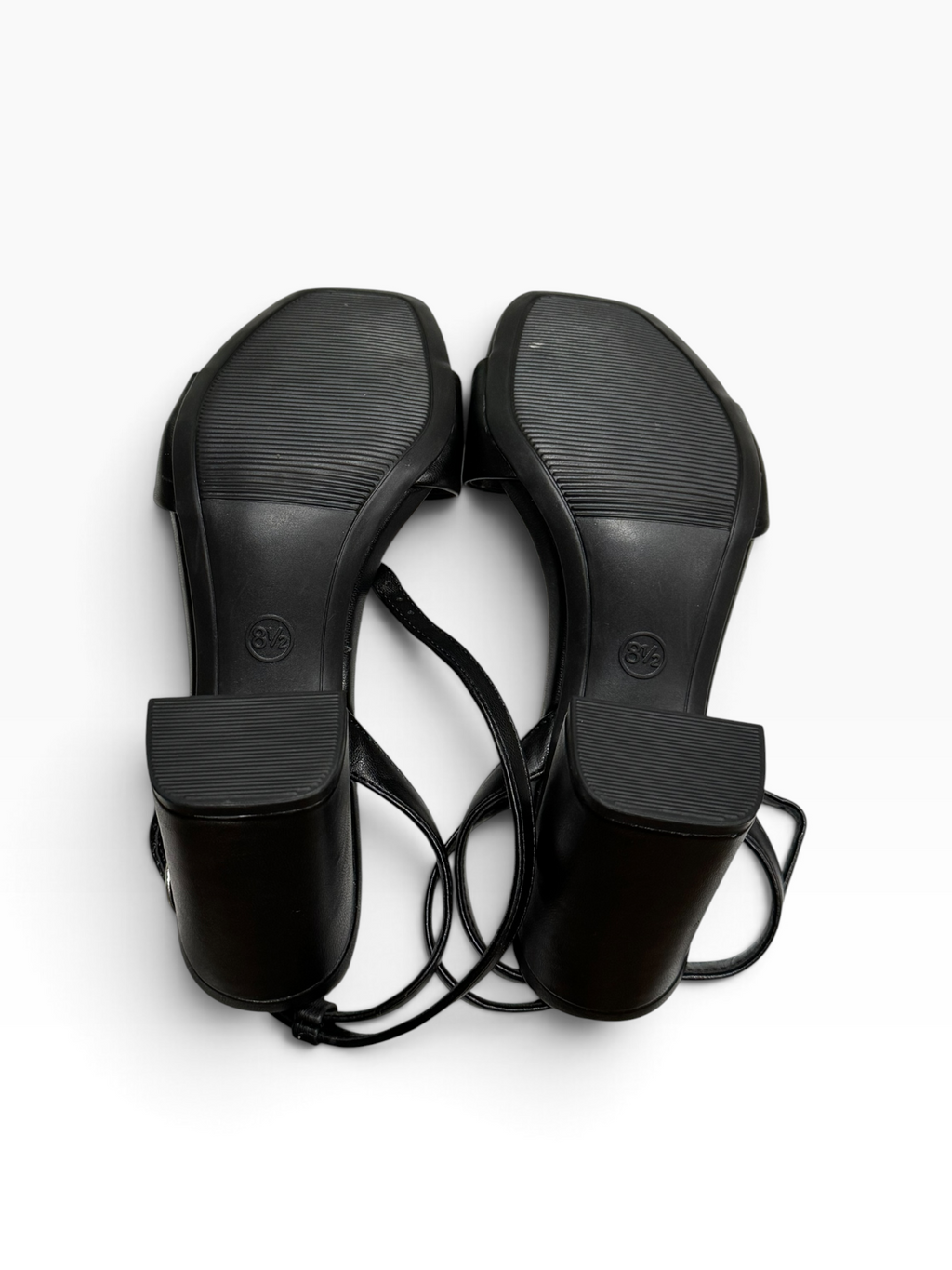 A New Day Haley Women’s 8.5 Black Ankle-Strap Block-Heel Sandals AEB42 - Pre-owned