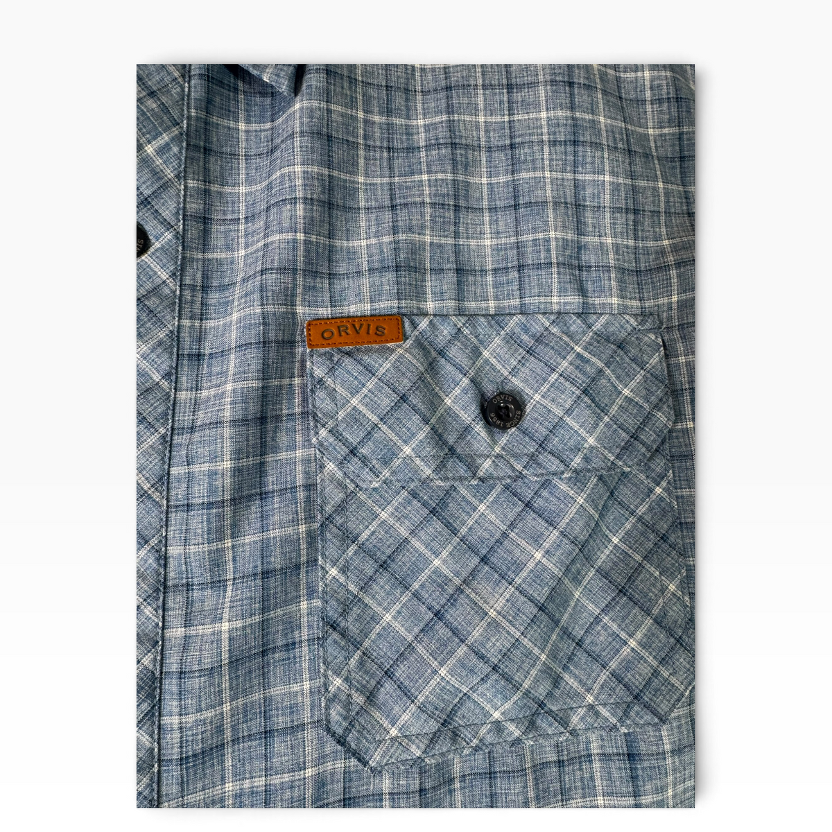 Orvis Men’s XL Blue Plaid Short Sleeve Button-Up Shirt - Pre-owned