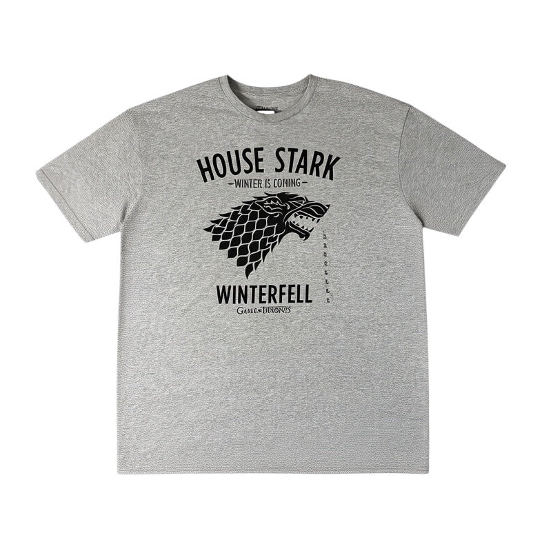 Game of Thrones House Stark Winterfell Graphic T-Shirt Gray XL - New