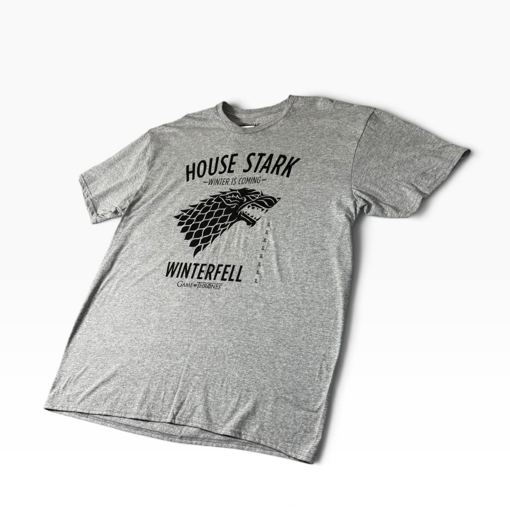 Game of Thrones House Stark Winterfell Graphic T-Shirt Gray XL - New