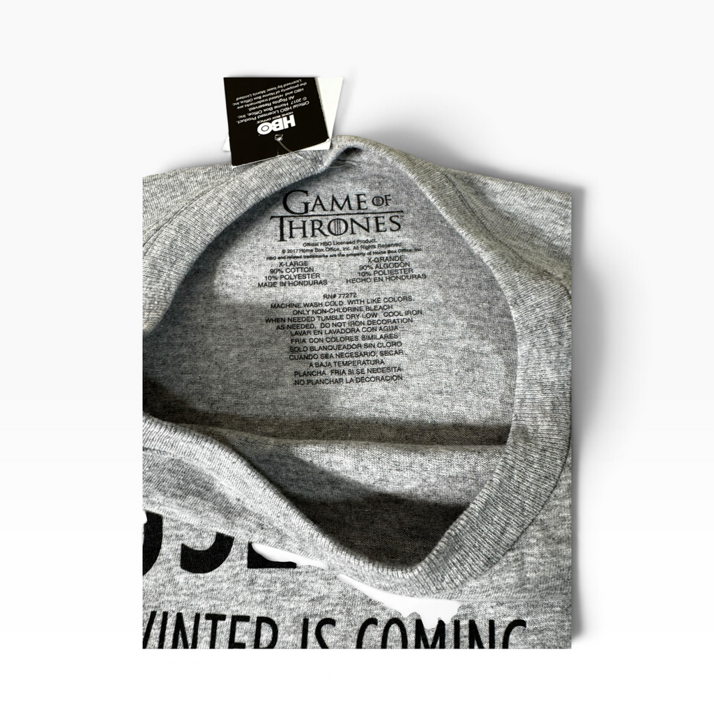 Game of Thrones House Stark Winterfell Graphic T-Shirt Gray XL - New
