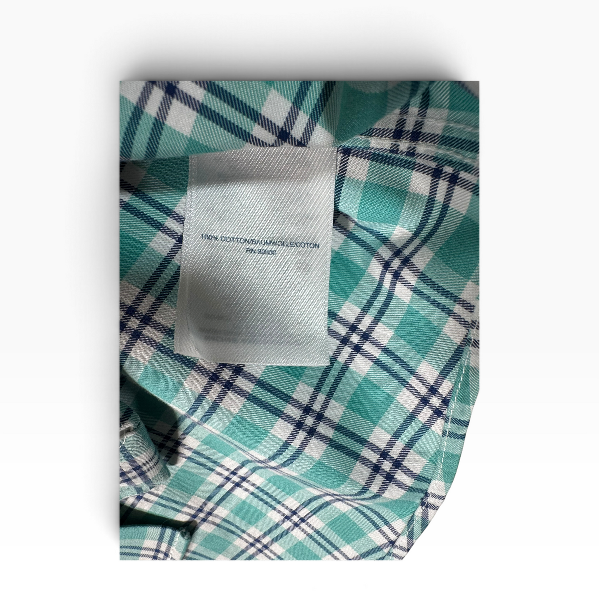 LANDS' END Men’s M Green Plaid Short Sleeve Button-Down Shirt - Pre-owned