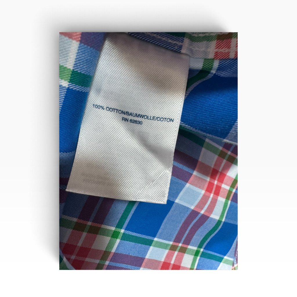 LANDS' END Men’s M Twill Plaid Short Sleeve Shirt, Traditional Fit - Pre-owned