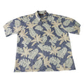 Tori Richard Honolulu Men’s 2XL Blue Tropical Leaf Short Sleeve Shirt -Pre-owned