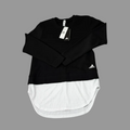 Adidas Women's Black Layer Sweatshirt with White Mesh Hem M - NWT