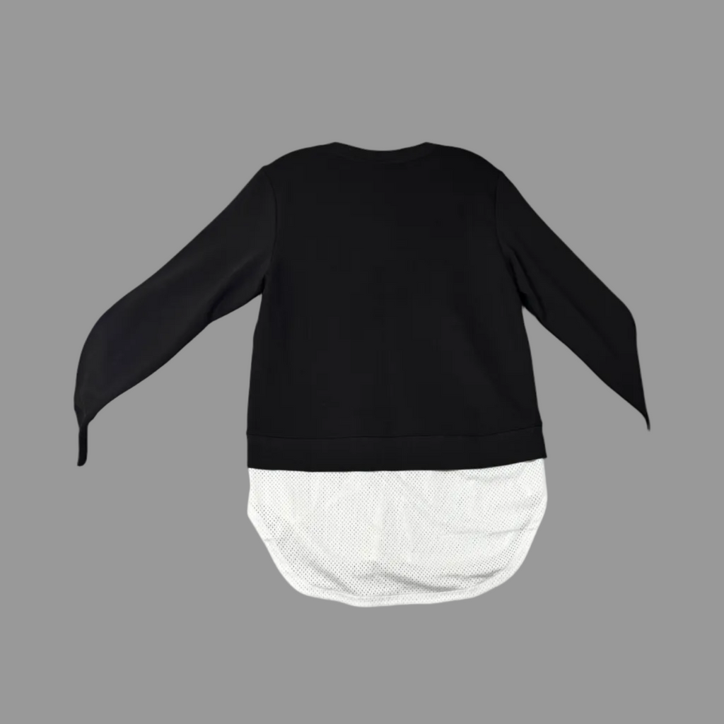 Adidas Women's Black Layer Sweatshirt with White Mesh Hem M - NWT