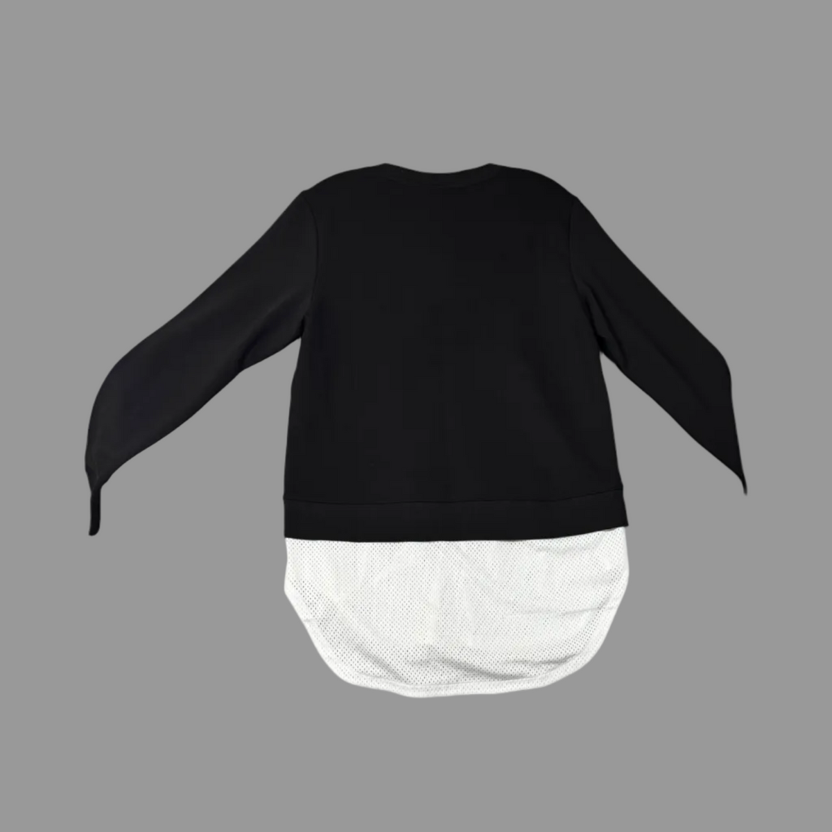 Adidas Women's Black Layer Sweatshirt with White Mesh Hem M - NWT